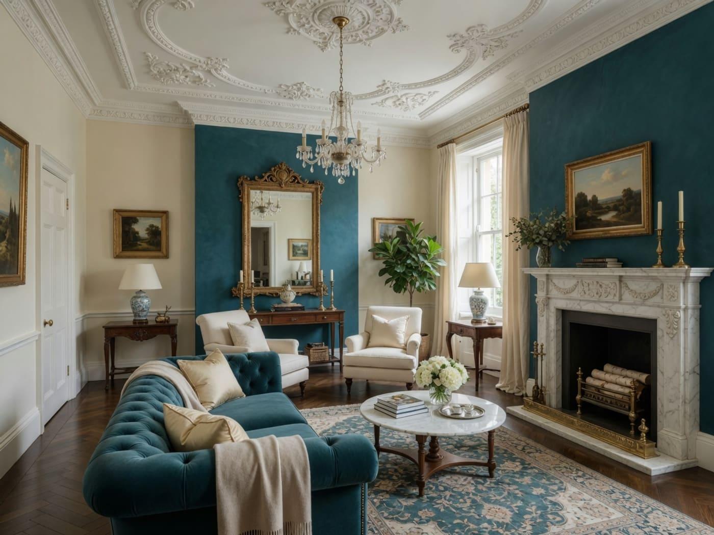 Grade II Listed Victorian Living Room Restoration project in Hampstead Village, NW3